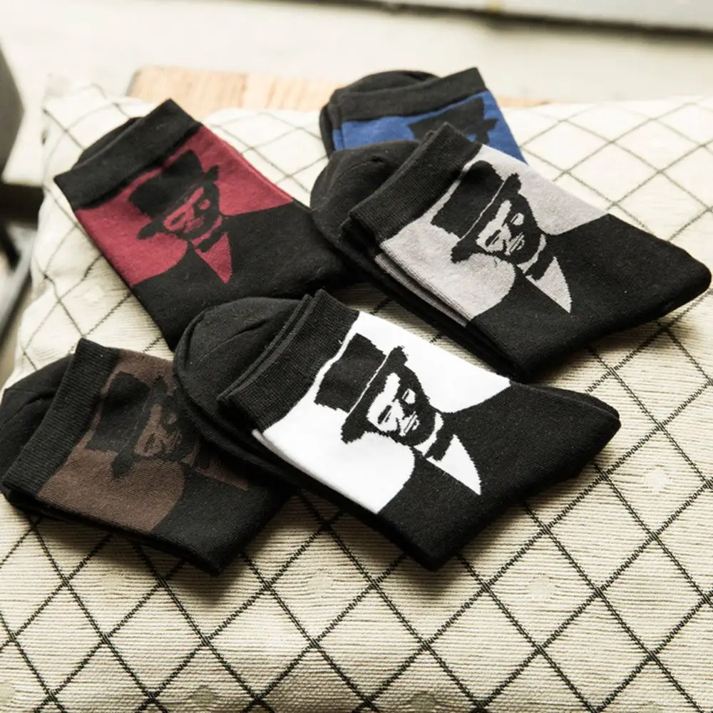 

New Fashion Socks Funny Cotton Gentleman Patterned 3D Socks Cool Summer Ankle Men Socks Art Casual Male Sox