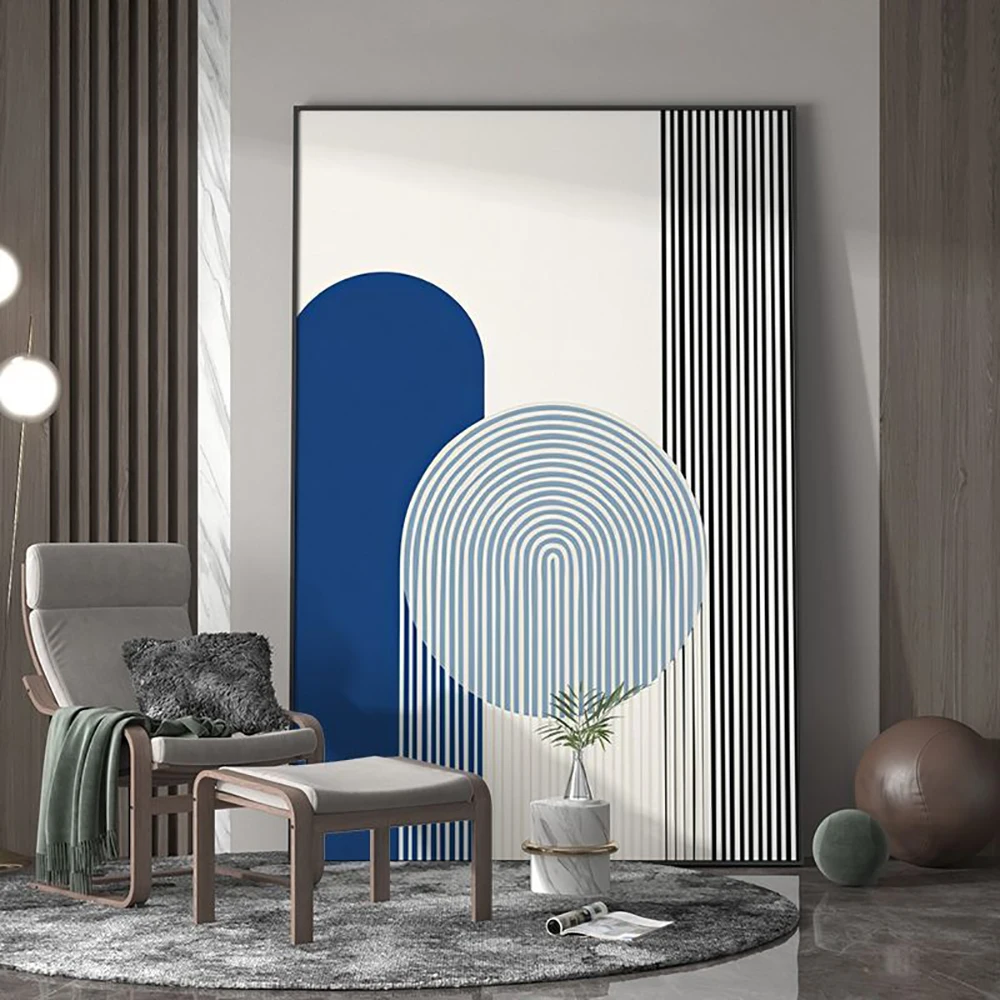 

Hotel Home Modern Living Room Decoration Abstract Oil Painting Effect Background Wall Art Poster Vertical Corridor Decor Mural