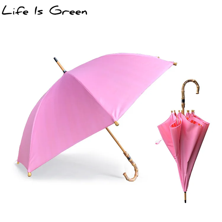 

Bamboo Long Handle All-Weather Umbrella Customizable Double Layer Umbrella Cloth Dual Purpose Umbrella Automatic Men And Women D
