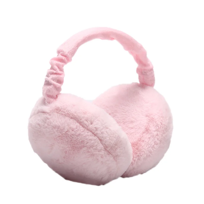 pink Модные милые женские наушники с искусственным кроличьим мехом; зимние теплые женские теплые наушники; - Цвет: pink