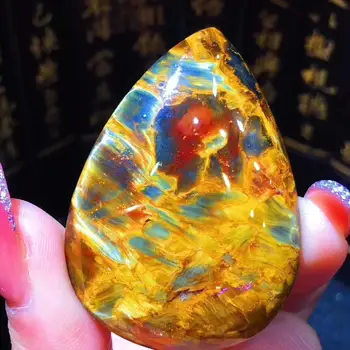 

Genuine Natural Yellow Pietersite Gemstone Women Pendant 48x35x8mm Luxury Jewelry Chatoyant Crystal Healing Necklace AAAAA