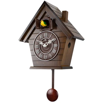 

Pendulum Cuckoo Clock Wooden Creative Large Bird Living Room Wall Clock Scenic Garden Relogio Cozinha Home Decor Clock OO50WC