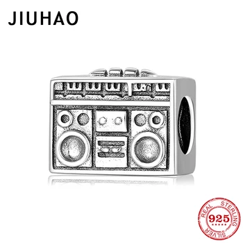 

100% Real 925 Sterling Silver Cassette player Beads fit Original European Charm Bracelets Authentic Silver 925 Jewelry making