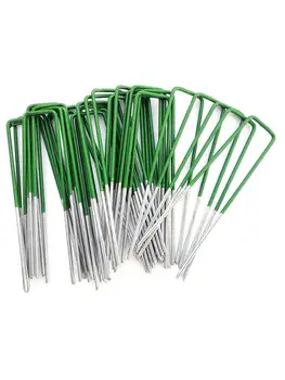 

U-shaped Fixing Nail Galvanized Steel Sturdy Durable Garden Safety Greenhouse Film Floor Nail Tool for Fixing Landscape Grass