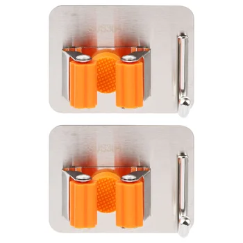 

2pcs Broom Holder Wall Mount Sturdy Durable Storage Rack Broom Holder Mop Hanger for Broom