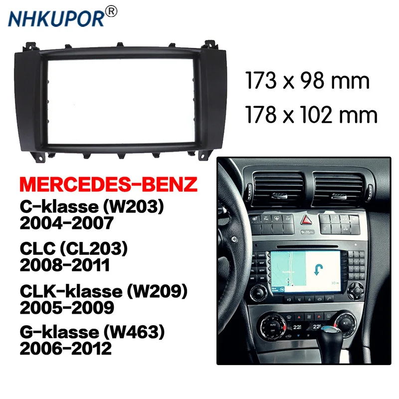 Car Radio Fascia For Mercedes Benz C Klasse W203 Clc Cl203 Clk Klasse Double 2 Din Dvd Stereo Cd Panel Dash Mount Frame Kit Fascias Aliexpress
