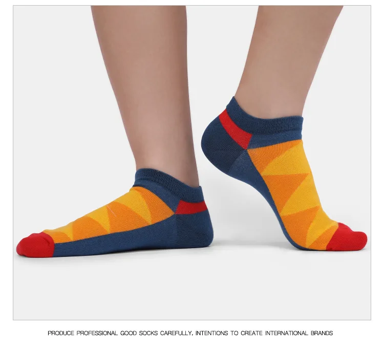 5 Paare/los männer Socken Baumwolle Hohe Qualität Atmungsaktiv Schweiß-Absorbierende Mode Socken Flacher Mund Boot Socken Frühling Sommer neue – Detail 5