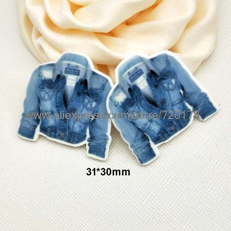 30pcs/50pcs cartoon Blue Jacket plastic flat back planar resin cabochon DIY Craft Supplies STK61 | Дом и сад