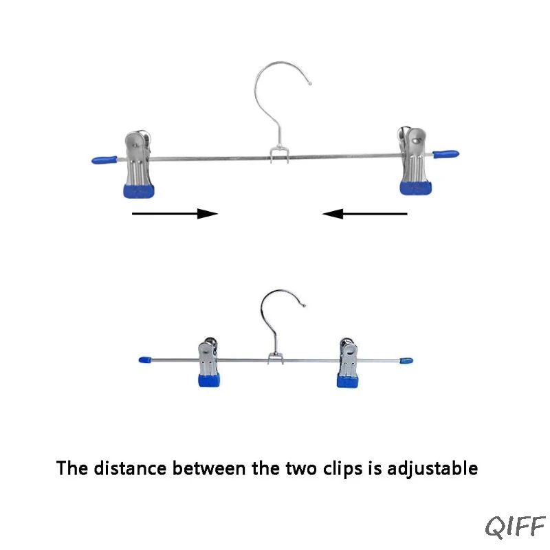 10 шт. вешалка для брюк из нержавеющей стали, вешалка для брюк, пальто, брюк, юбки, вешалки для одежды, держатель для одежды с 2 регулируемыми нескользящими зажимами 28 см