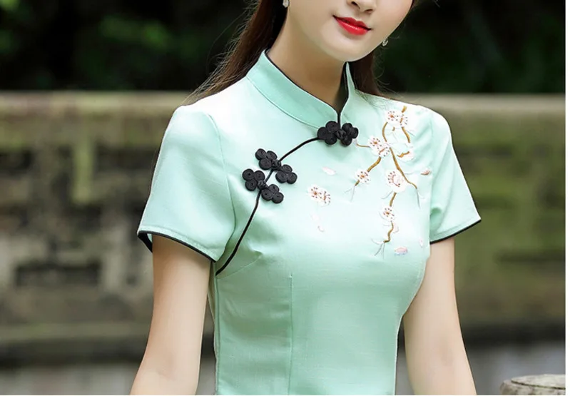 Sheng Coco блузки Cheongsam блузка в китайском стиле чайный костюм цветы вышивка блузки Cheongsam женская хлопковая рубашка
