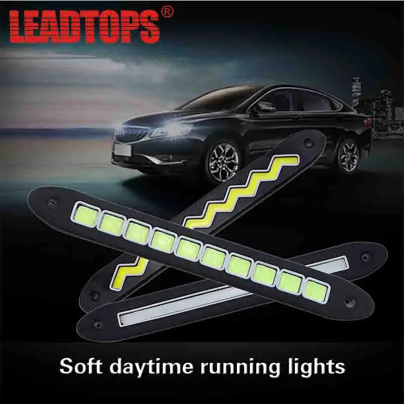 LEADTOPS 2pcs LED Daytime Running Turn Signal Light Bendable LedS Car