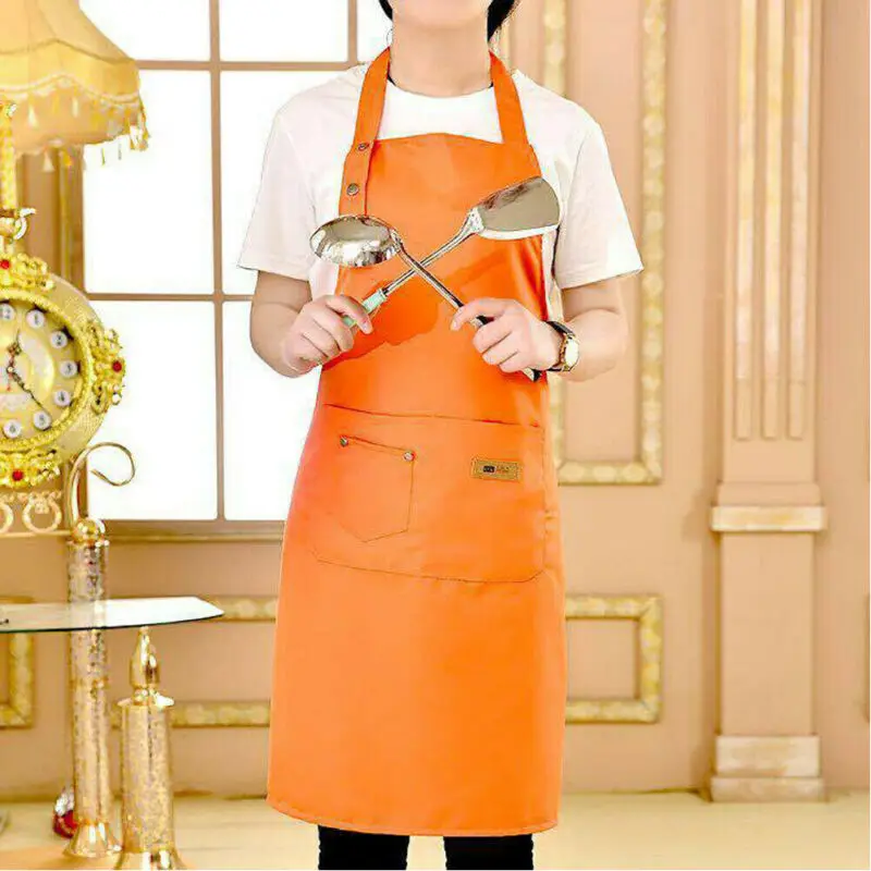 Women Men Apron Waterproof Kitchen Chef Butcher BBQ Cooking Baking Catering Aprons