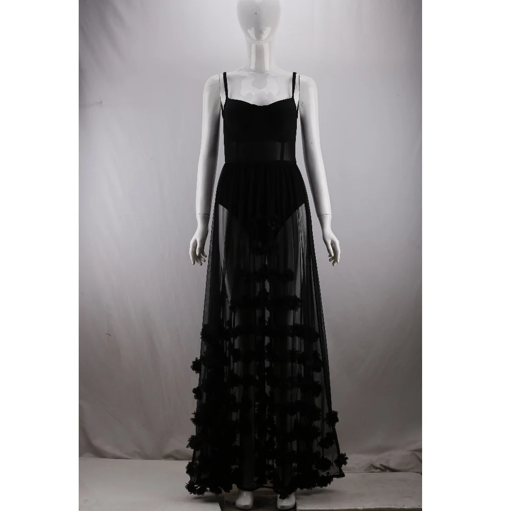 FABANDAGE SUMMER WOMEN BANDAGE DRESS APPLIQUES LACE SLEEVELESS SPAGHETTI STRAP MAXI LONG BODYCON CELEBRITY VESTIDOS DRESS