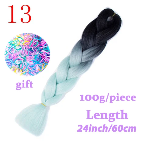 Hair Braid Synthetic Hair Extensions Jumbo False Braid Ombre Braiding Hair Pink Grey Blue Color Kanekalon - Цвет: #6