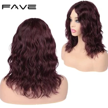 Best Price FAVE Lace Front Human Hair Wig Natural Wave Wig Lace Middle Part Brazilian Remy Wig Natural Black / #99J For Black Women Best Price FAVE Lace Front Human Hair Wig Natural Wave Wig Lace Middle Part Brazilian Remy Wig Natural Black / #99J For Black Women