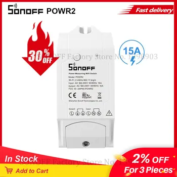 

Itead SONOFF POWR2 Wifi Smart Switch Wifi Relay Module Switch Power Consumption Monitor Measurement For Smart Home Automation