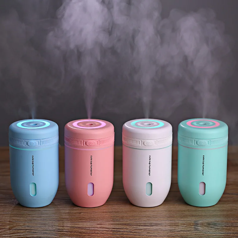 

220ml Cute Cup USB Humidifier Ultrasonic Car Air Humidifiers Mist Maker Night Light Mini Portable Desktop Air Purifier