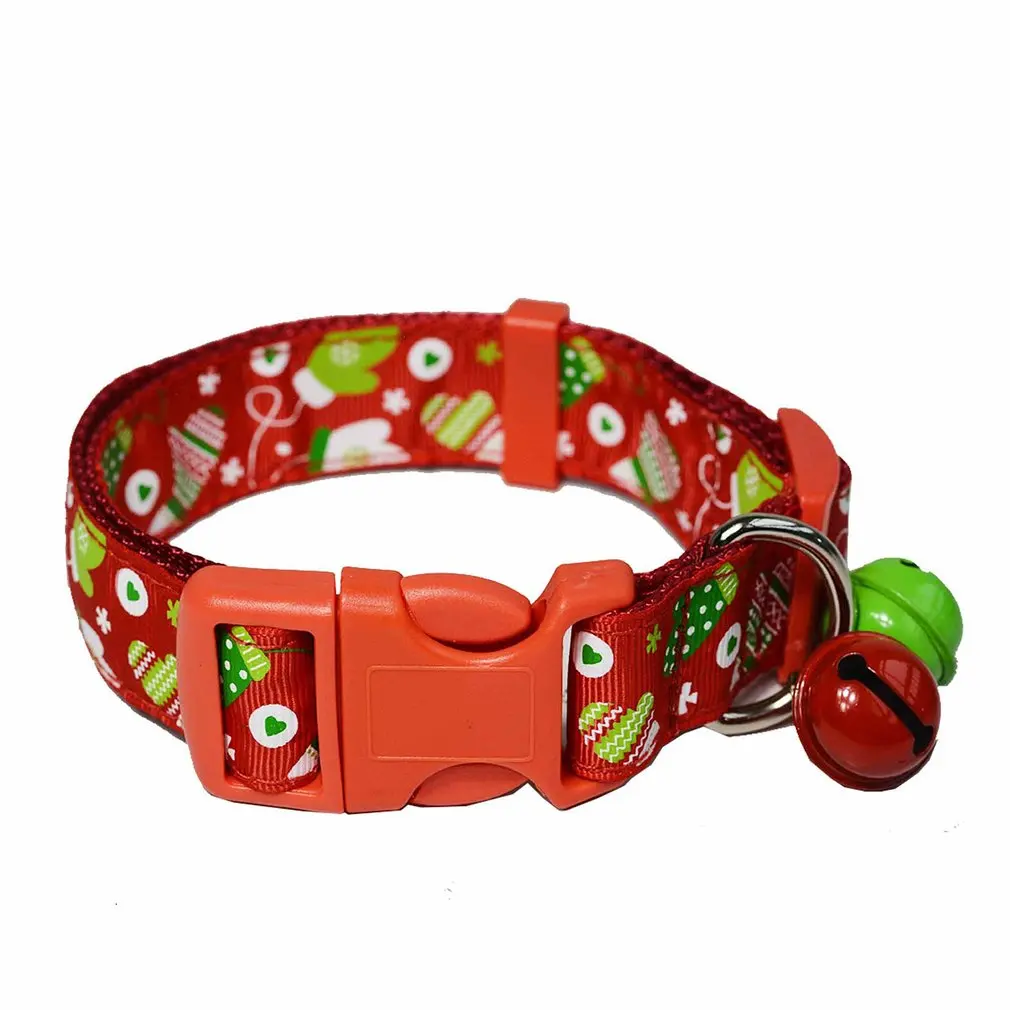 

Cute Pet Neck Strap Christmas Dog Cat Collar Nylon Cloth Christmas Stripe Adjustable Pet Neck Ring Pet Bow Tie