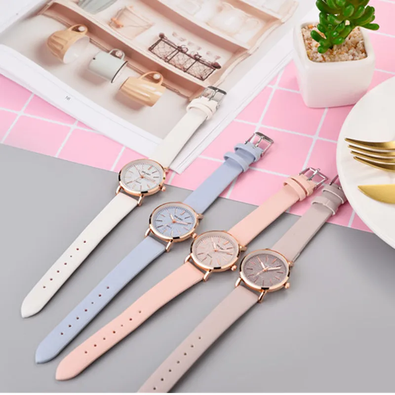 montre femme,, индивидуальные трендовые двухсторонние детские кожаные часы с отверстиями, relogio feminino часы женские