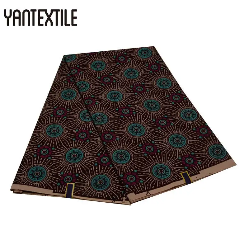 

YANTEXTILE New African Print Wax Fabric Tissu Africain Veritable Wax African Ankara Fabrics Polyester Nigeria Wax Fabric 6 Yards