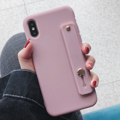 Candy Colour Wristband Bracket Case For iphone11 12 13 Mini Pro Max 8 7 plus 6 For iphone X XR XS MAX Silicone Soft Cover