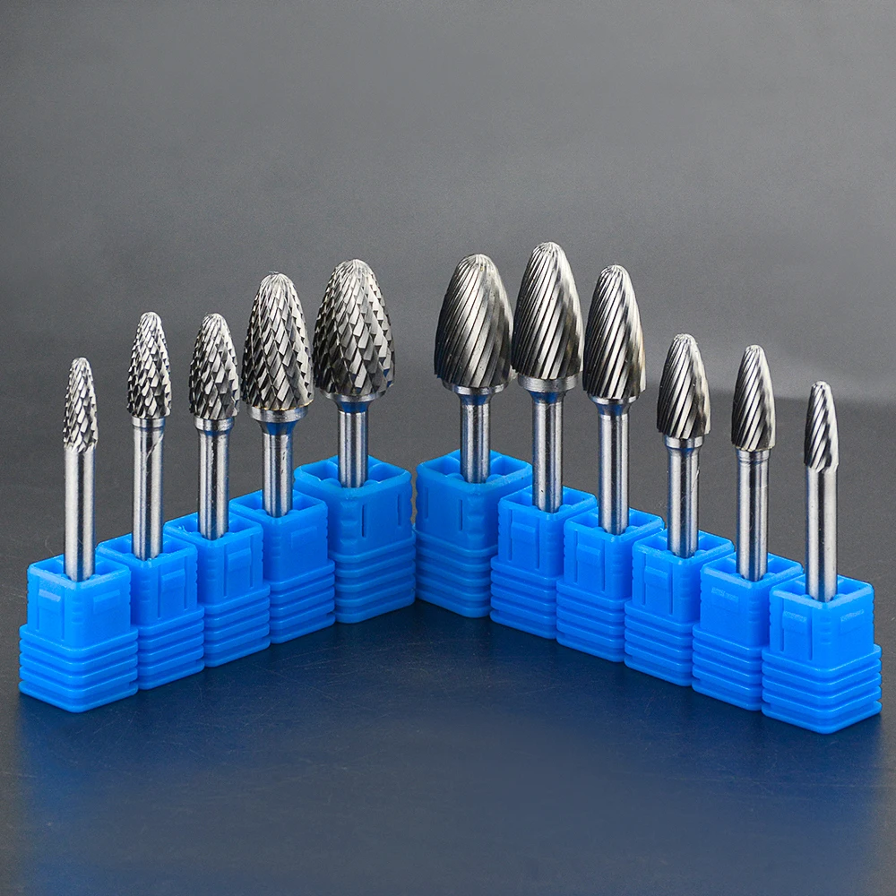 

1Pc Tree Shape File Hand Tools Metal Engraving Milling Cutter 6-16mm Straight Shank Rotary Burr F(FX) Cemented Carbide Rotary