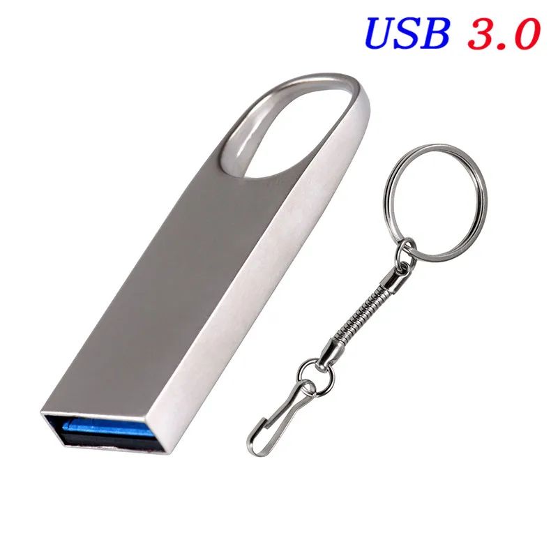 JASTER USB 3.0 metal USB Flash Drive 64GB 32GB 16GB 8GB 4GB USB Stick Metal Pen Drive Real Capacity(Over 10pcs Free logo - Color: Silver