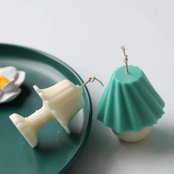 

Mini table lamp shape candle mold Korean style wool ball woven pattern candle silicone wax mold diy craft candle making