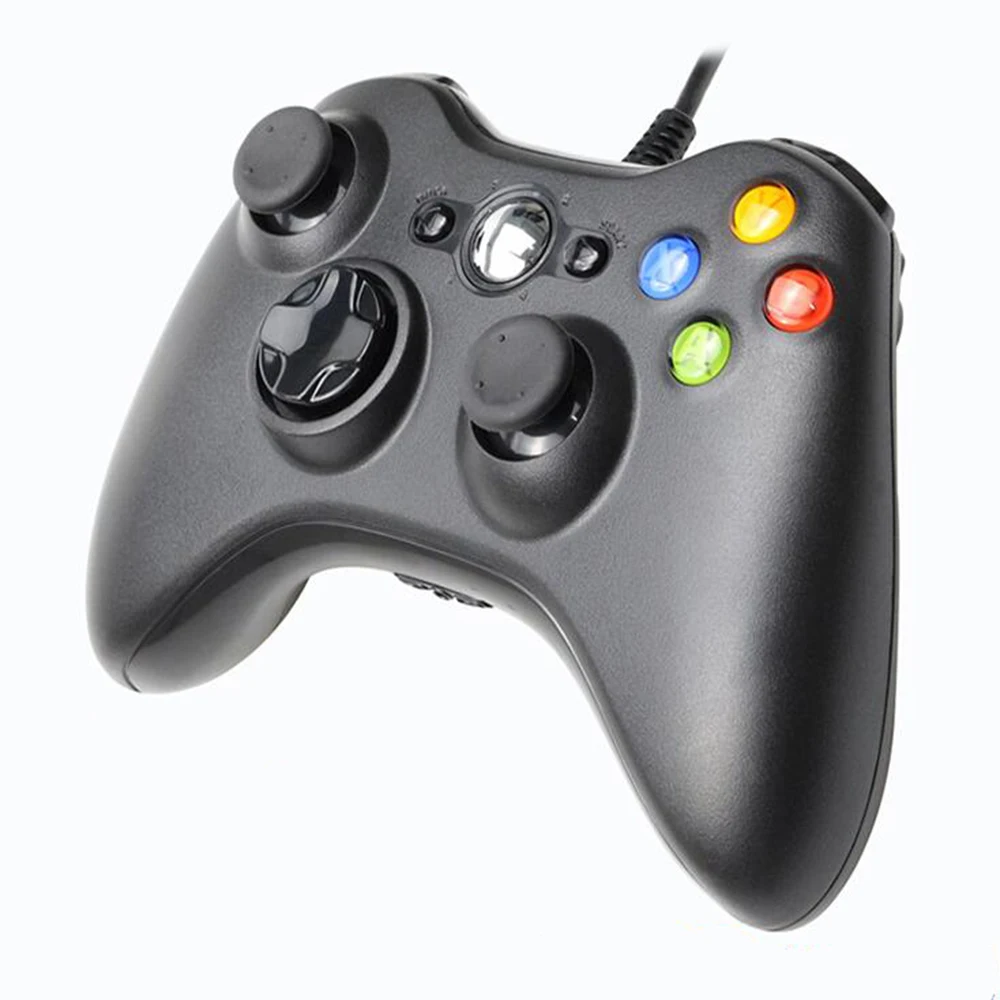 Black XRHYY Xbox 360 PC игровой проводной контроллер для microsoft Xbox 360 и Windows PC с двойной вибрацией эргономичный проводной игровой контроллер - Цвет: Black