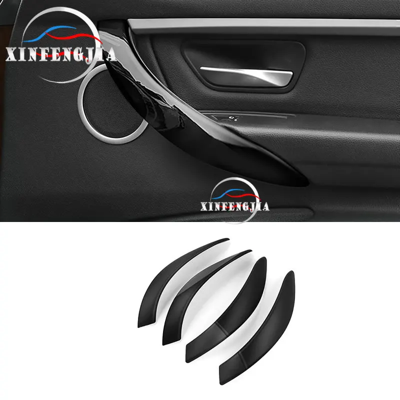 Для BMW 3 4 серии 3GT F34 F36 F30 13-18 4 шт. Черная внутренняя дверная ручка панель Крышка отделка