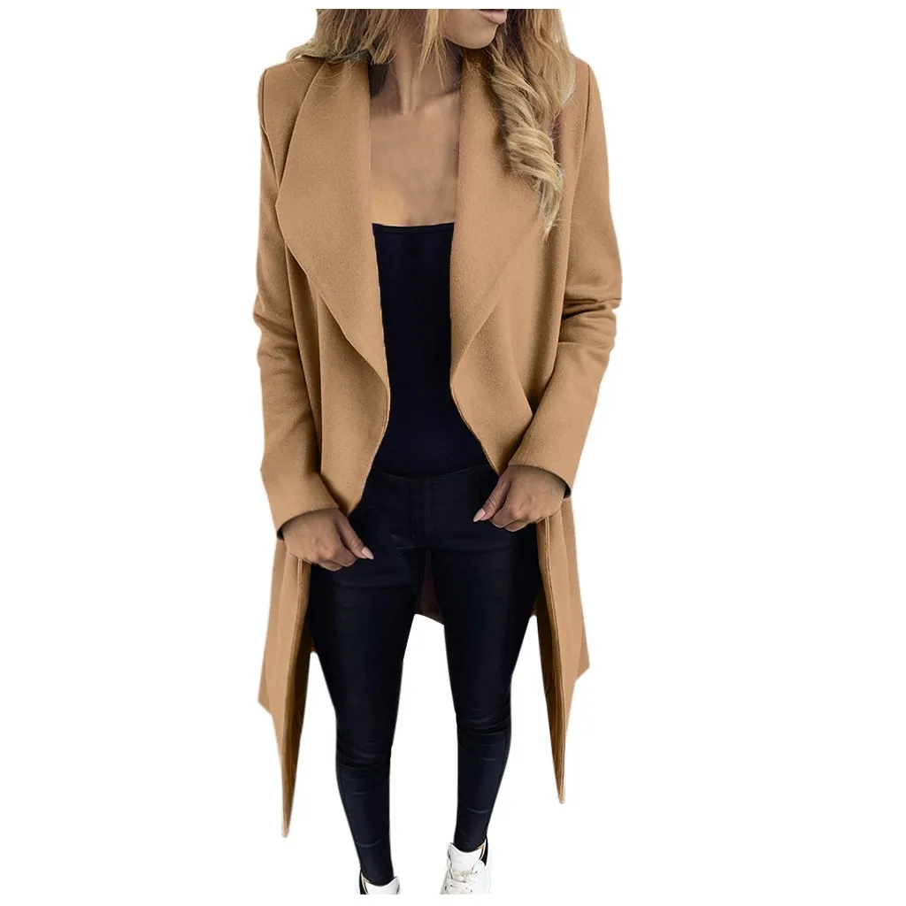 Женский Пушистый Короткий Кардиган с длинным рукавом и открытым передом, куртка, однотонное длинное пальто, однотонная теплая верхняя одежда abrigos mujer invierno