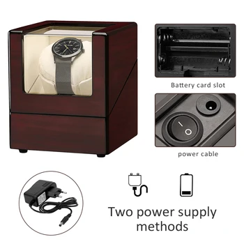 

High Class Motor Watch Shaker Watch Winder Case Holder Display Wooden Spray Paint Black Brown Winding Jewelry UK US EU Plug