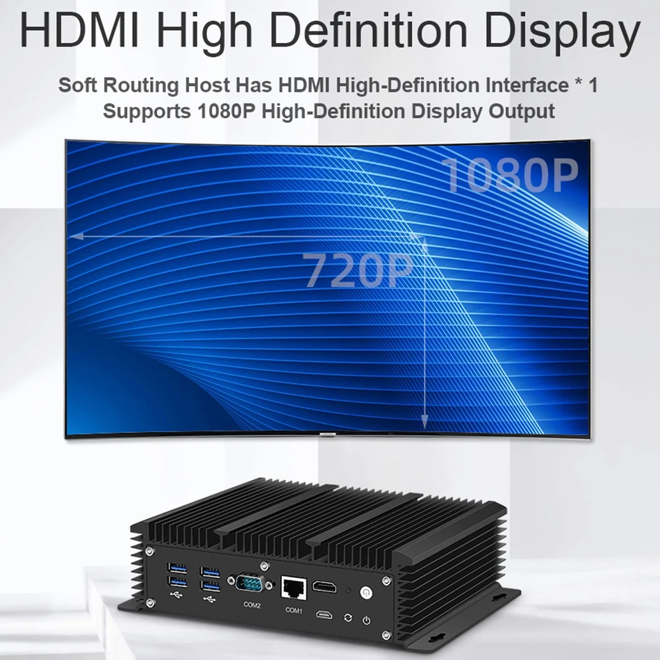 Мини ПК Xcy без кулера Intel Core i3 7100U Celeron 6 LAN 211at Gigabit Ethernet 2 * Usb 3 0 HDMI RS232 межсетевой экран