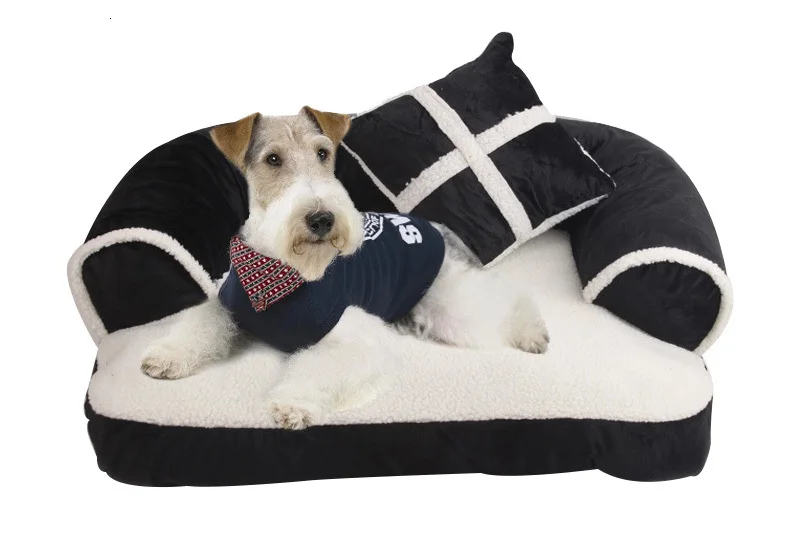 Pawstrip роскошный диван-кровать для собак с подушкой съемные, пригодные для стирки Мягкая флисовая кровать для кошек теплая кровать для маленьких собак чихуахуа S/M/L