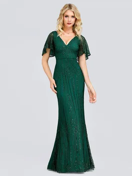 

Wipalo Plus Size Women V Neck Slim Waist Floor-Length Shiny Dress Evening Party Dress Club Dress Vestidos Solid Color Robe