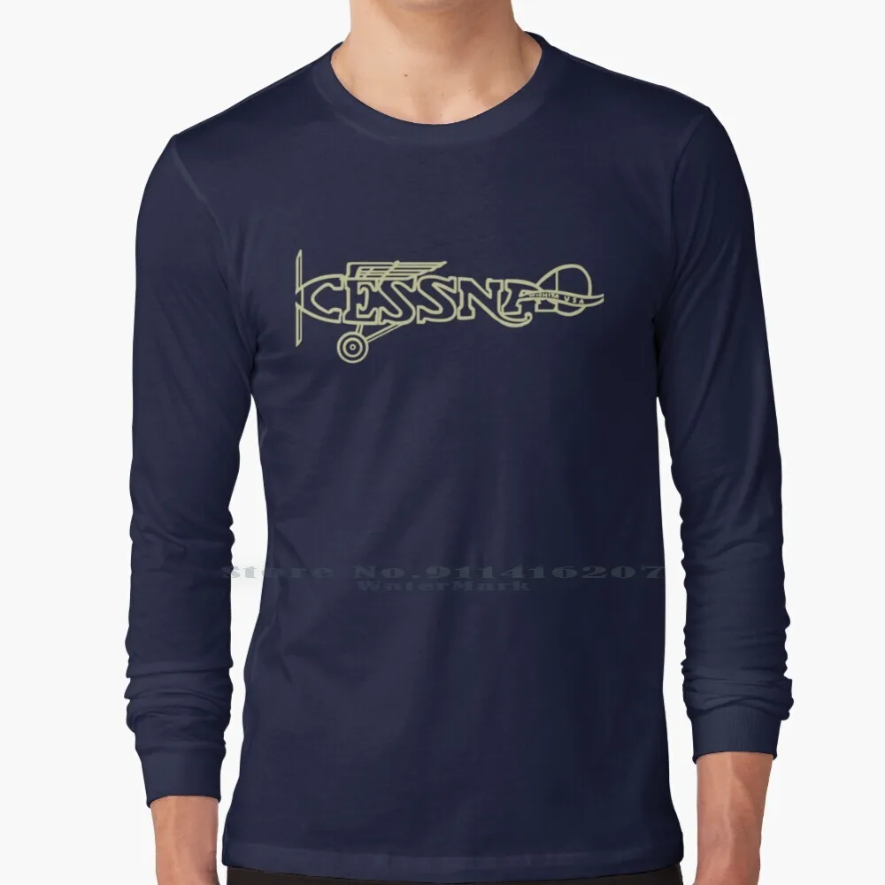 Cessna Retro Plane Logo T Shirt 100% Puro Cotone Cessna Aviation Vintage Logo Vintage Cessna Logo Pilot Per Pilot Cessna Old
