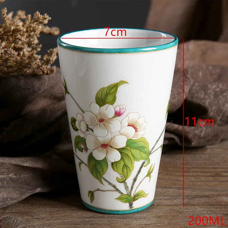 Bathroom Gargle Cups Chinese Ceramic Materials Flower and Bird Couple Toothbrush Cup Pastoral Style Wedding Gift Free Shipping