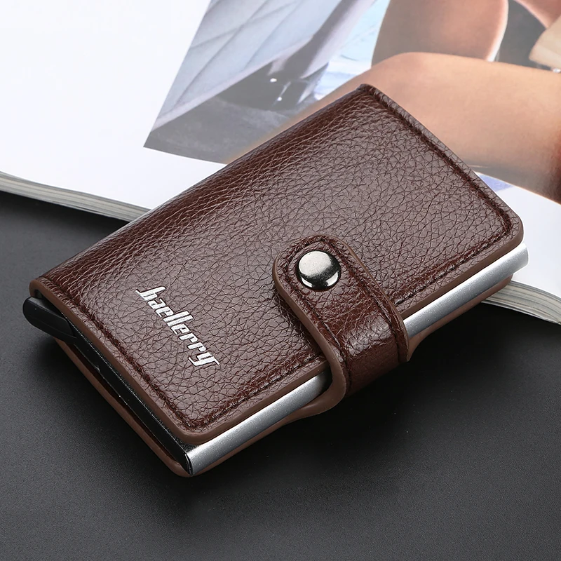 

Men's wallet credit card imitation magnetic RFID automatic elastic card type metal aluminum shell anti-theft card package