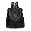 New Fashion 100% Genuine Leather Women Alligator Backpacks Luxury Brand Female Real Natural Leather Lady Girl Student Backpack 1