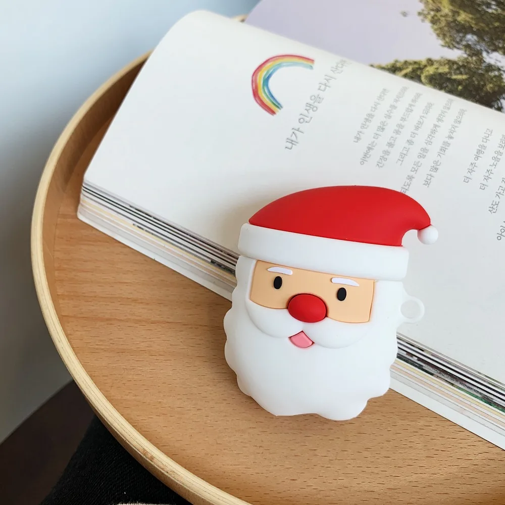 Чехол для наушников с 3D рождественской елкой для AirPods 1 2, беспроводная гарнитура Bluetooth, зарядная коробка, милый подарок, мягкий силиконовый чехол с крючком