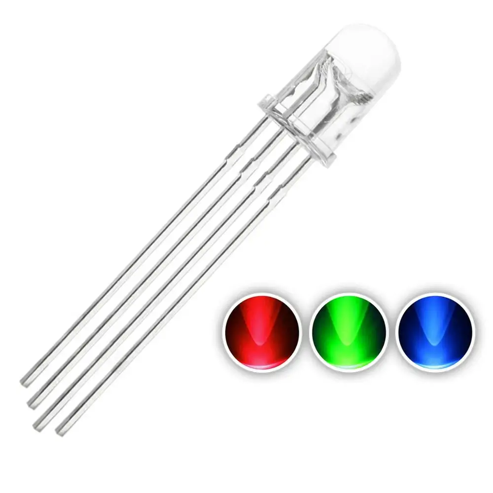 Светодиодный диодный светильник RGB 100 шт. 5 мм трехцветный (разноцветный красный