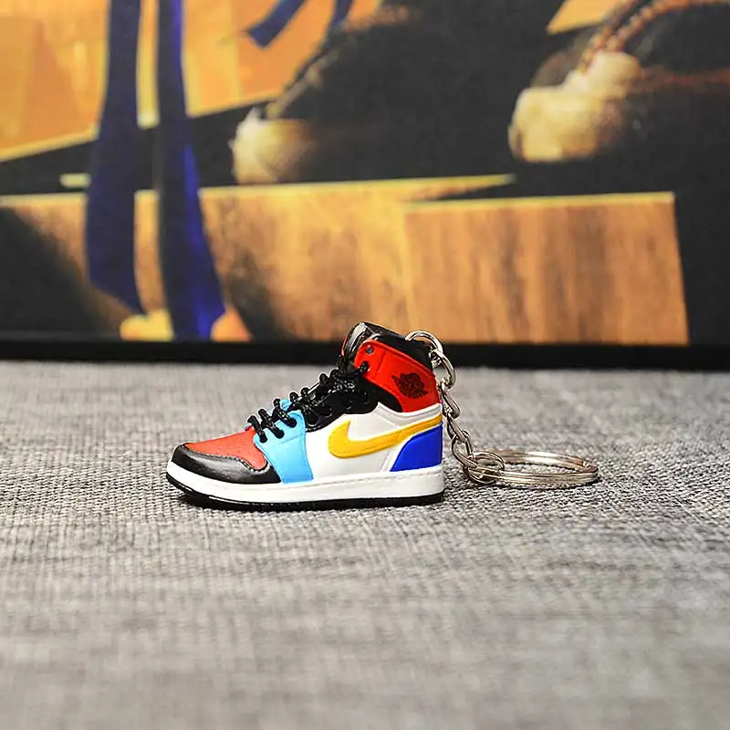a single shoe w ring Дропшиппинг ПВХ брелок для обуви 1 3D мини-кроссовки "OW CHICAGO" Спортивная обувь Кроссовки брелки - Цвет: a single shoe w ring