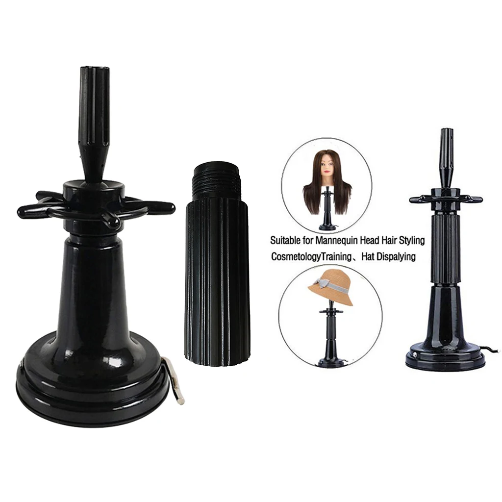 Tabletop Mannequin Head Doll Stand with Suction Cup Hairdressing Wig Cap Display Holder Universal 15''