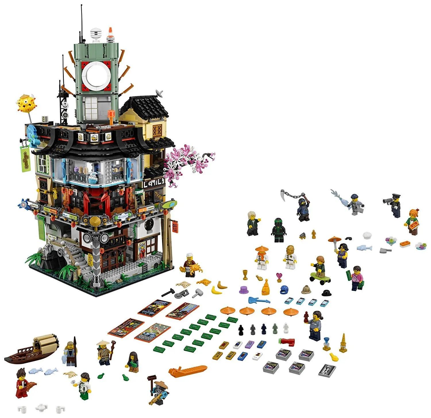 

IN Stock 06066 Building Bricks Blocks Set Compatible LegoINGlys 70620 Ninja City House Model Toys for Birthday Gifts