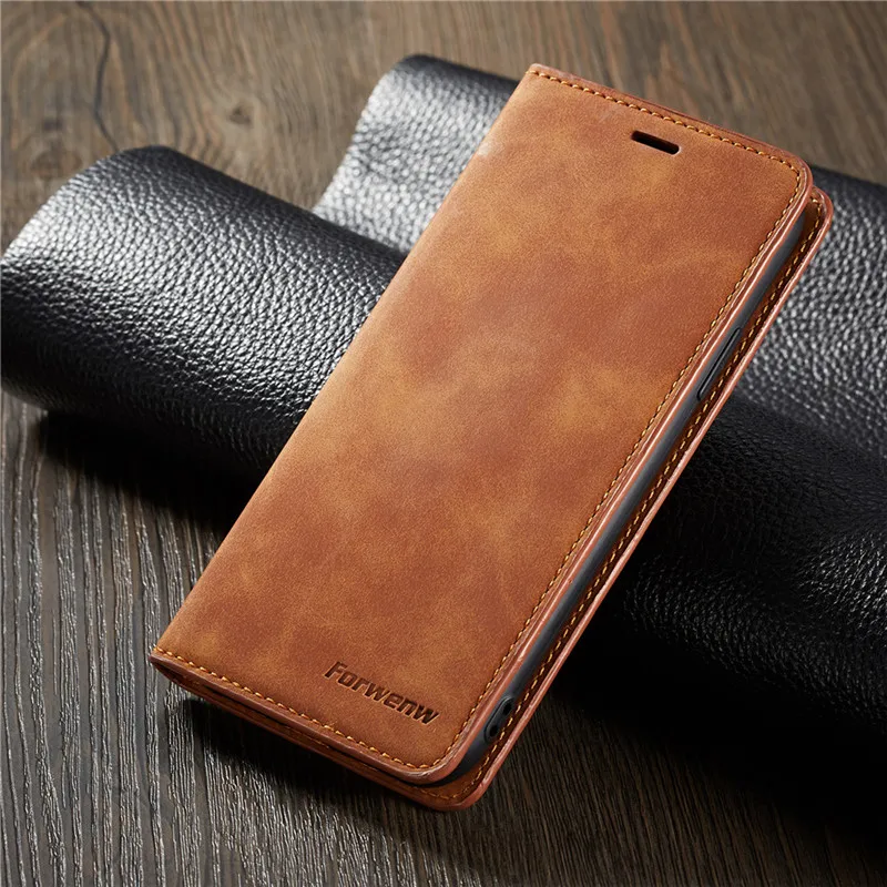 Кожаный чехол бумажник для iPhone 6 S 7 8 Plus X XS Max XR 11 Pro слот карт откидная крышка мягкий