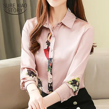 

2020 Spring Women Tops and Blouses Chiffon Blouse Shirts Button Animal OL Square Collar Plus Size Tops 3XL Full Clothes 8184 50