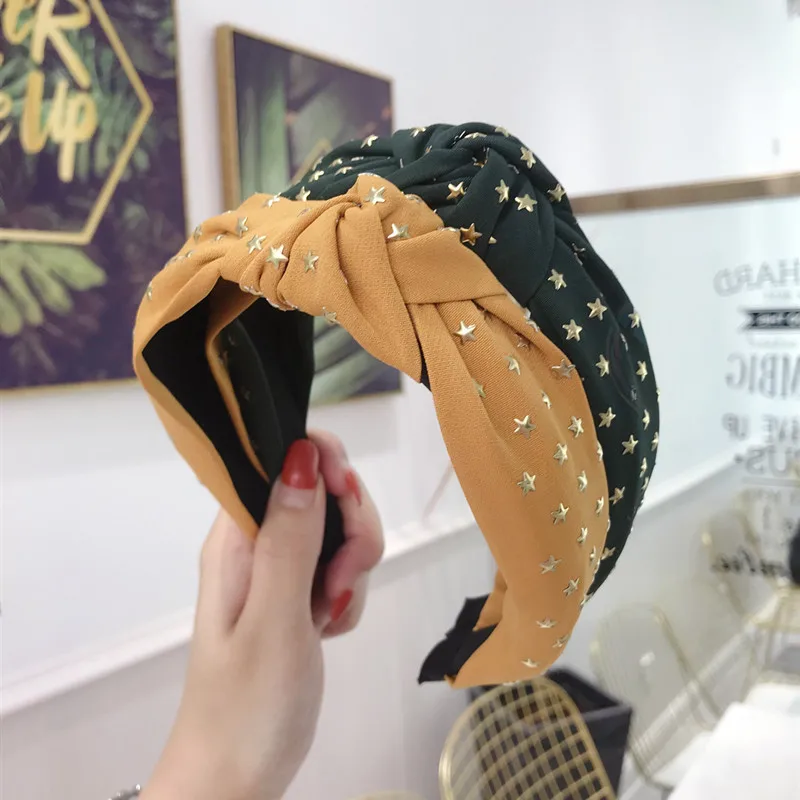 Лучшие женские корейские повязки для волос, искусственное жемчужное стекло, ручная работа, головная повязка со звездами, трендовая головная одежда, разные цвета, свадебная повязка для волос, подарок