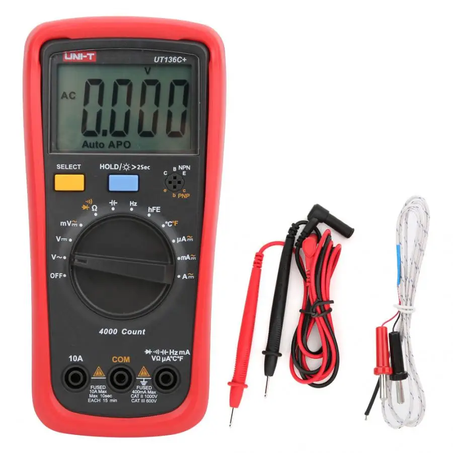 UNI-T UT136C+ цифровой мультиметр Авто Диапазон AC DC напряжение тока температура тестер