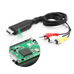 Adaptateur mâle HDMI vers RCA AV/CVBS 4K, convertisseur vidéo HD, câble vers RCA AV/CVSB L/R, vidéo 1080P, Mini HDMI vers AV, Support NTSC PAL 