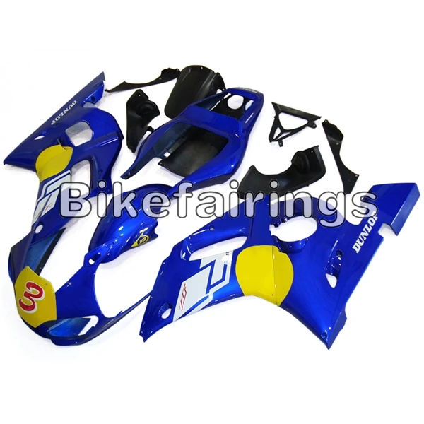 Впрыска ABS Полный комплект обтекателя Для Yamaha YZF-600 R6 1998 1999 2000 2001 2002 YZF 98 99 02 электронный атомайзер блеск синего и желтого цвета